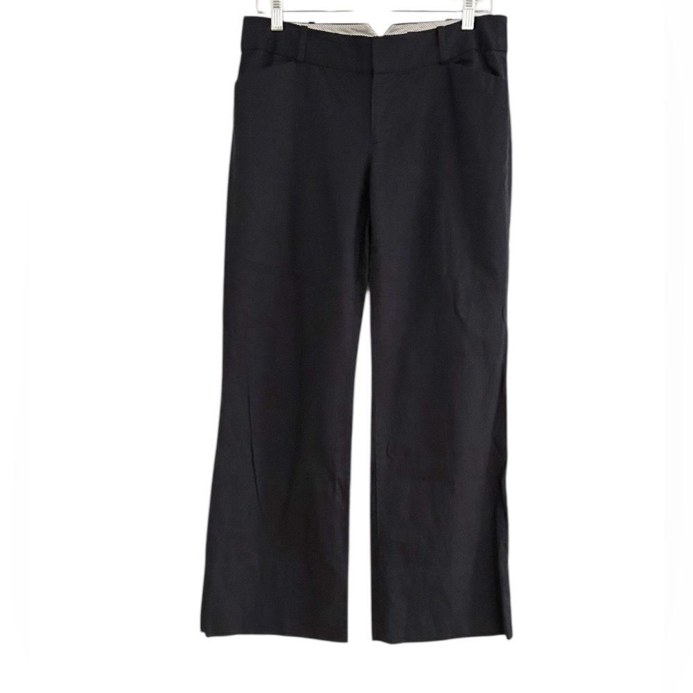 Club Monaco Wide Leg Pants Size 6 Navy Blue Linen Blend